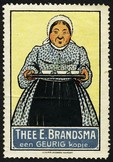 Brandsma Thee (Frau mit Tablett blau)