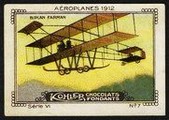 Kohler Serie VI No 07 Aeroplanes 1912 Biplan Farman Schoko