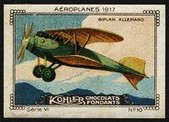 Kohler Serie VI No 10 Aeroplanes 1917 Biplan Allemand Schoko