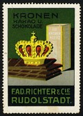 Kronen Kakao Schokolade Richter & Cie Rudolstadt (Krone auf 4 Tafeln)