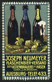 Neumeyer Flaschenbier - Versand der Actienbrauerei z Hasen Augsburg